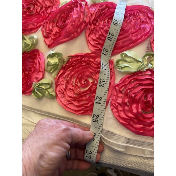 American Princess Size 5 Formal Dress Cream Hot Pink Rosettes Dbl Crinolines EUC - Picture 5 of 12